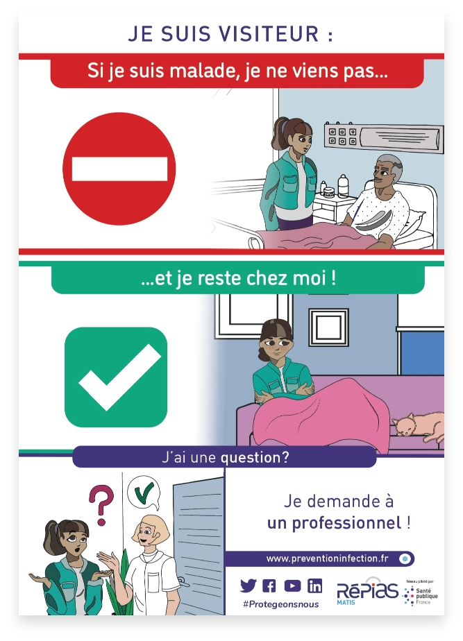 Affiche visiteur malade