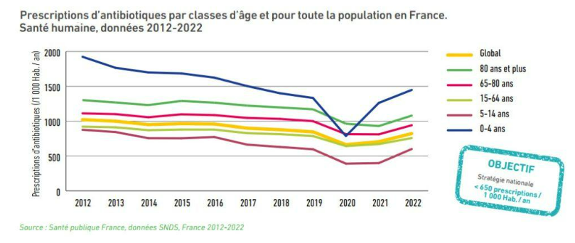 Schéma consommation antibiotiques en ville 2021-2022