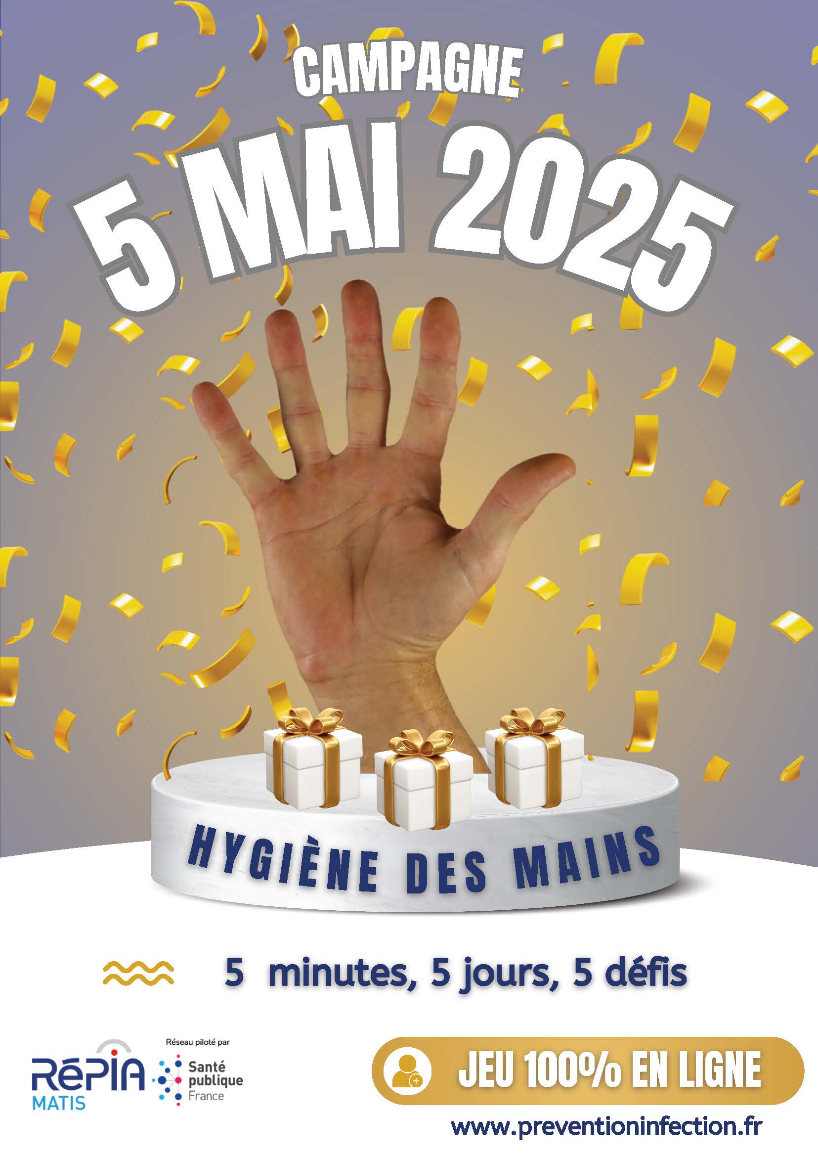 Affiche campagne hygiène des mains 5 mai 2025